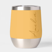 Nom personnalisé Jaune Tumbler à vin thermique (Arrière)