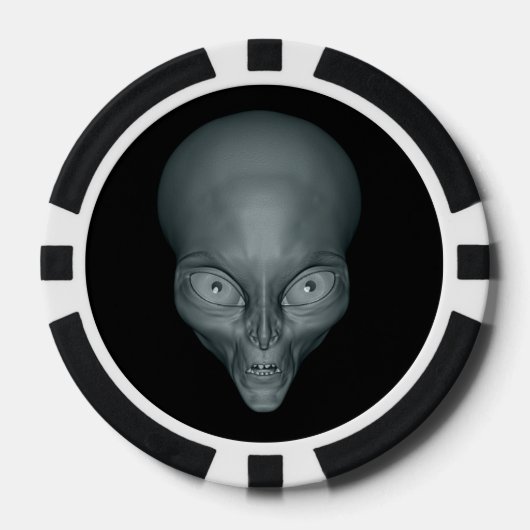 Nom personnalisé jetons de poker Alien UFO (Recto)
