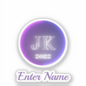Nom personnalisé JK 2022 Logo Minuscules Stickers  (Recto)