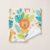 Nom personnalisé Jungle Fun (Gant de toilette)