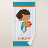 Nom personnalisé Kids Basketball serviette de bain (Serviette de bain)
