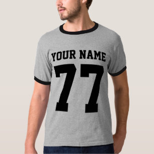 Nom personnalisé + Le nombre folâtre le T-shirt du