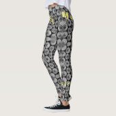 Nom personnalisé Leggings au crayon noir et blanc (Gauche)