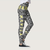 Nom personnalisé Leggings au crayon noir et blanc (Droite)