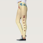 Nom personnalisé Leggings de sable du désert jaune (Gauche)
