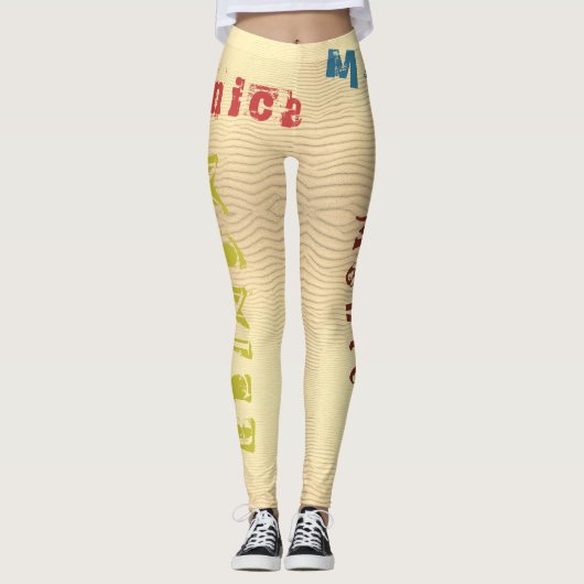 Nom personnalisé Leggings de sable du désert jaune (Devant)