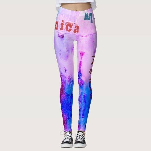 Nom personnalisé Leggings funky (Devant)