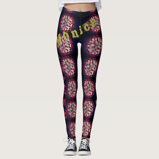 Nom personnalisé Leggings tribaux (Devant)