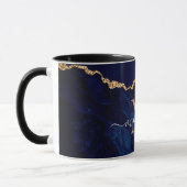 Nom personnalisé Lettre Mug Agate Marine Marbre bl (Gauche)