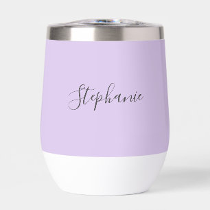 Nom personnalisé Lilac Purple Script Monogramme
