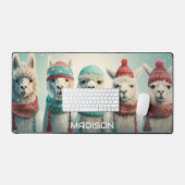 Nom personnalisé Llamas d'hiver (Clavier et souris)