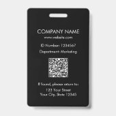 Nom personnalisé Logo d'entreprise Badge Employé (Arrière)
