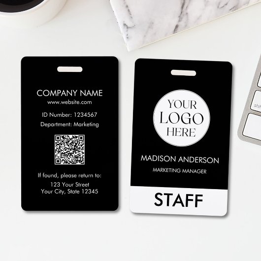Nom personnalisé Logo d'entreprise Badge Employé