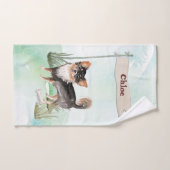 Nom personnalisé Long Haired Chihuahua Chien anima (Serviette à main)