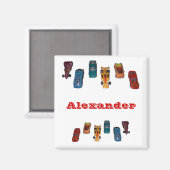 NOM PERSONNALISÉ - Magnet de voitures de course po (Recto/Verso)