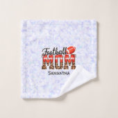 Nom personnalisé Maman de football | Fête des mère (Gant de toilette)