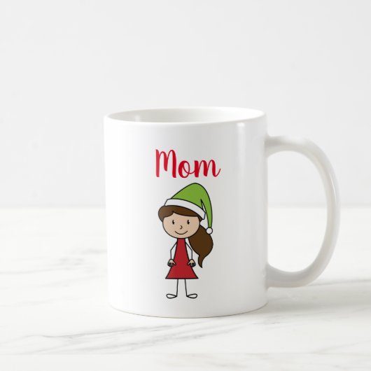 nom personnalisé maman tasse de café de noël (Droite)