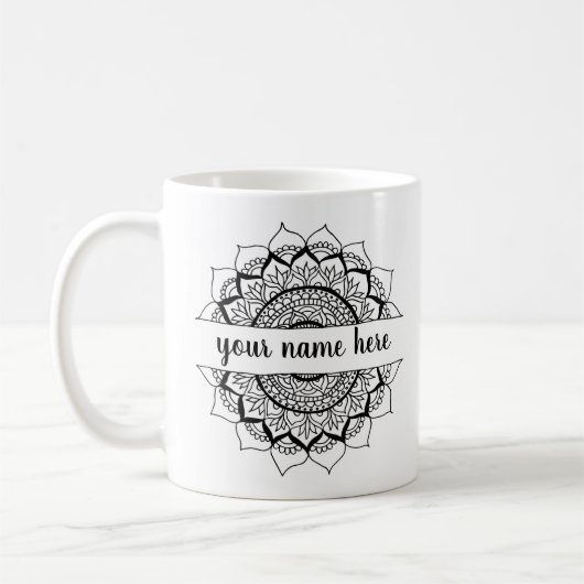 Nom personnalisé Mandala Mug (Gauche)