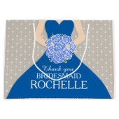 Nom personnalisé mariage bridesmaid robe sac bleu (Devant)