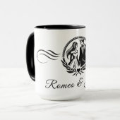 Nom personnalisé Mariage Love Signer Combo Mug Cad (Devant gauche)