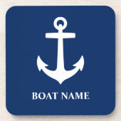 Nom personnalisé Marine Blue Dessous de verre Cork (Devant)