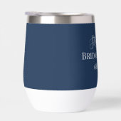 Nom personnalisé Marine Blue Script Monogramme (Droite)