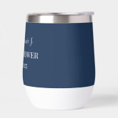 Nom personnalisé Marine Blue Script Monogramme (Gauche)