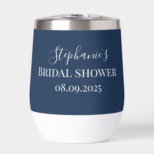 Nom personnalisé Marine Blue Script Monogramme (Avant)