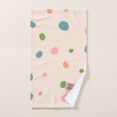 Nom personnalisé mignon moderne chatte chatte chat (Serviette à main)