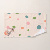 Nom personnalisé mignon moderne chatte chatte chat (Serviette à main)
