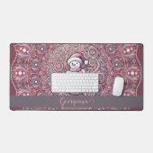 Nom personnalisé mignon Whimsical Pink Snowman Man (Clavier et souris)