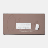 Nom personnalisé Minimaliste Mocha Brun Script (Clavier et souris)