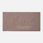 Nom personnalisé Minimaliste Mocha Brun Script (Recto)