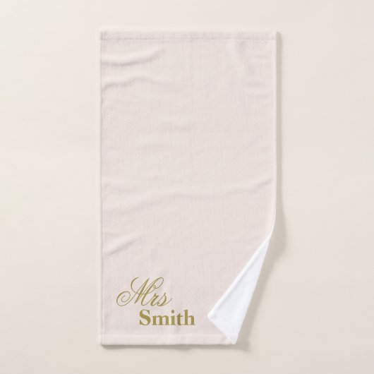 Nom personnalisé Mme Smith Blush Or (Serviette à main)