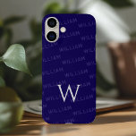 Nom personnalisé, modèle simple Monogramme<br><div class="desc">Ce coque iPhone 16 élégant offre un motif monogramme raffiné avec une touche moderne et minimaliste. Le design met en évidence votre nom dans une police simple et propre, créant un look personnalisé et élégant. La première lettre de votre nom est affichée en gros monogramme, ajoutant une touche d'élégance à...</div>