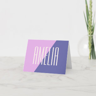 Nom personnalisé moderne géométrique rose violet