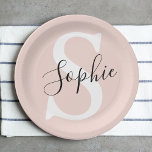 Nom personnalisé moderne Monogram Pastel Rose<br><div class="desc">Nom personnalisé moderne Monogram Pastel Rose</div>