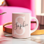 Nom personnalisé moderne Monogram Pastel Rose<br><div class="desc">Nom personnalisé moderne Monogram Pastel Rose</div>