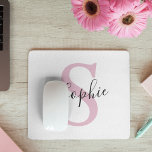 Nom personnalisé moderne Monogramme rose<br><div class="desc">Nom personnalisé moderne Monogramme rose</div>
