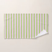 Nom personnalisé Monogram Pastel Rose Vert rayé (Serviette à main)