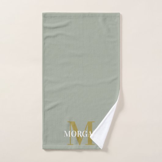 Nom personnalisé Monogram Sauge du désert (Serviette à main)