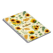 Nom personnalisé Monogramme Carnet Tournesols Miel (Côté Droit)
