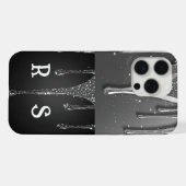 Nom personnalisé Monogramme Gouttes de paillettes  (Verso Horizontal)