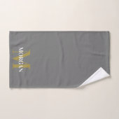 Nom personnalisé Monogramme Gris (Serviette à main)