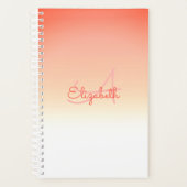 Nom personnalisé Monogramme initial Corail Blanc O (Devant)