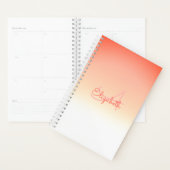 Nom personnalisé Monogramme initial Corail Blanc O (Devant avec enveloppe)