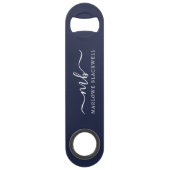 Nom personnalisé Monogramme Marine Bleu Blanc (Dos)