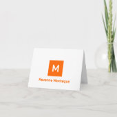 Nom personnalisé monogramme moderne orange coucher (Devant)