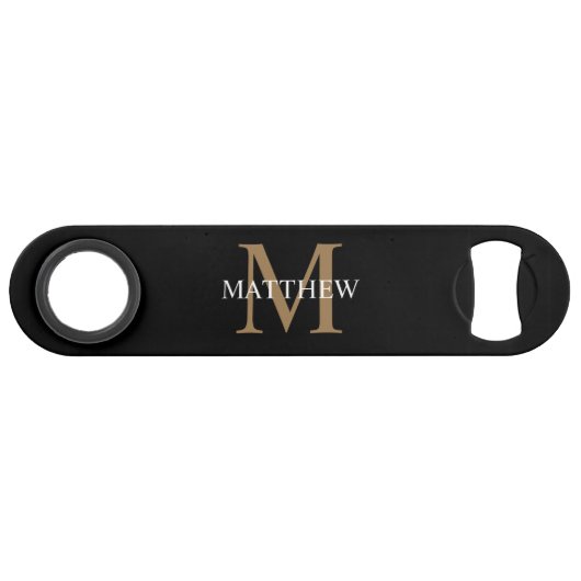 Nom personnalisé Monogramme noir (Devant (Horizontal))