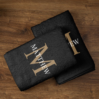Nom personnalisé Monogramme noir